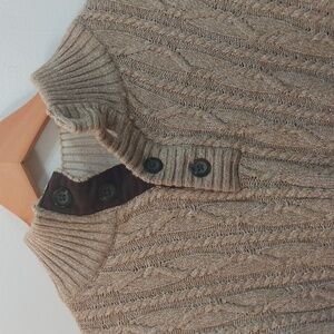 Tasso Elba XXL Tan Cable Knit Cotton Sweater